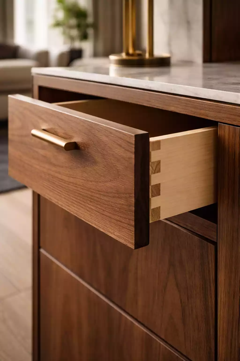 Finished bespoke cabinetry detail